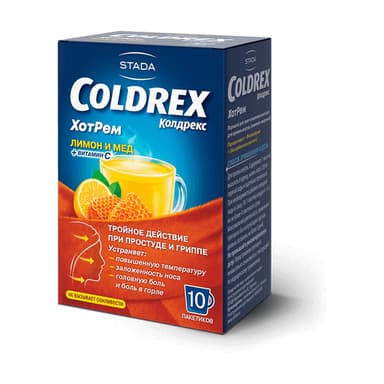 Coldrex HotRem, powder for oral solution with honey and lemon flavour — packaging