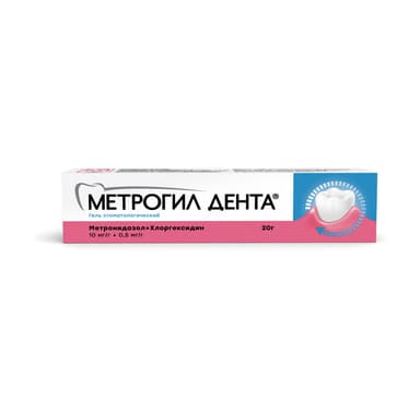Metrogyl denta 10 mg/g + 0.5 mg/g — packaging