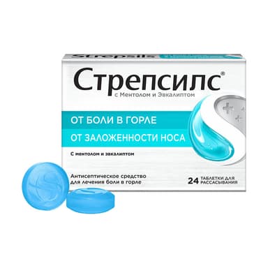 Strepsils with Menthol and Eucalyptus — packaging
